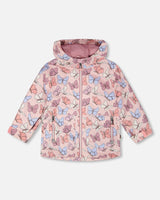 Mid-Season Jacket Pink Printed Butterflies-0