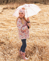 Mid-Season Jacket Pink Printed Butterflies-1