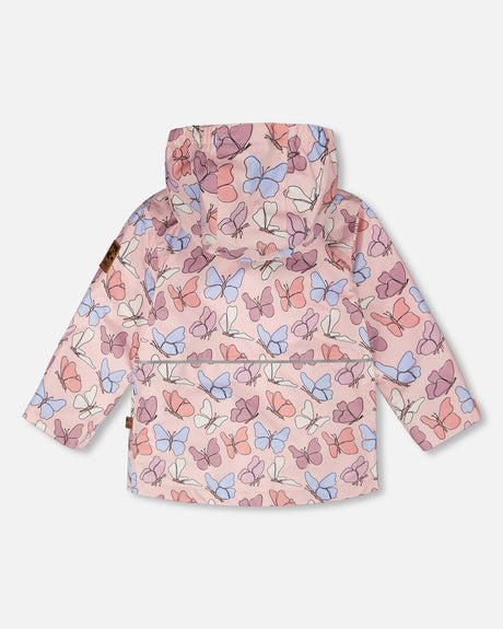 Mid-Season Jacket Pink Printed Butterflies-4
