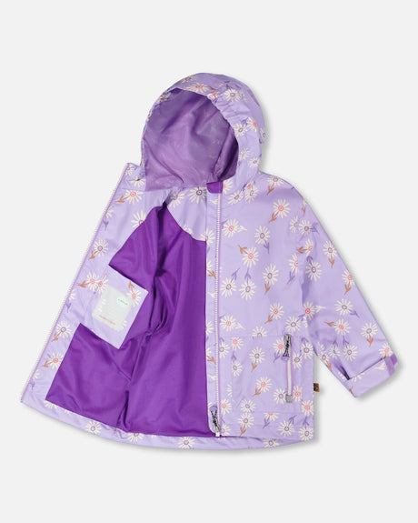 Mid-Season Jacket Purple Daisy Print-1