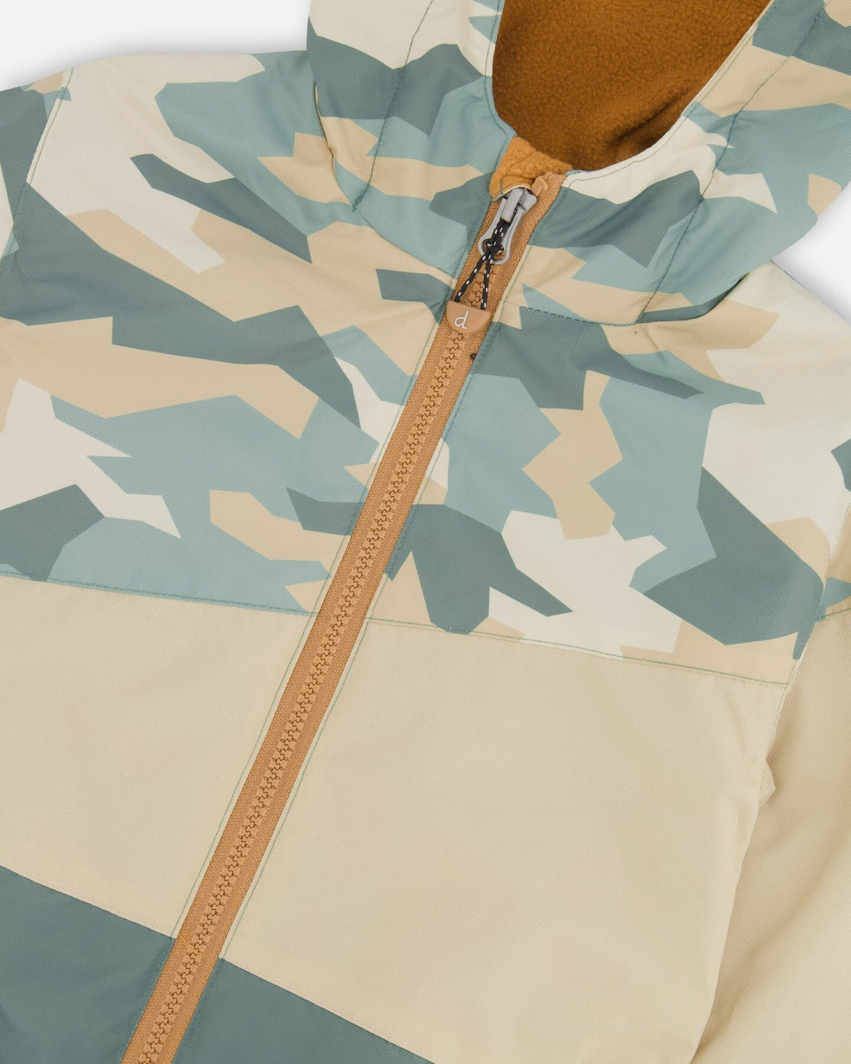 Mid-Season Jacket Green Camouflage Print-4