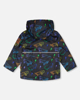 Mid-Season Jacket Black Printed Skateboards-2