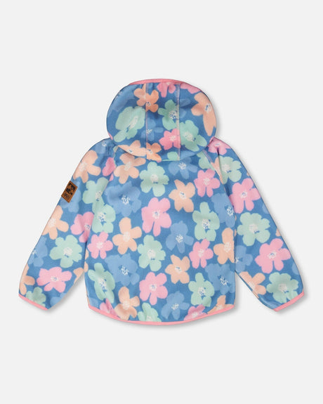 Softshell Jacket Blue Flower Print-2