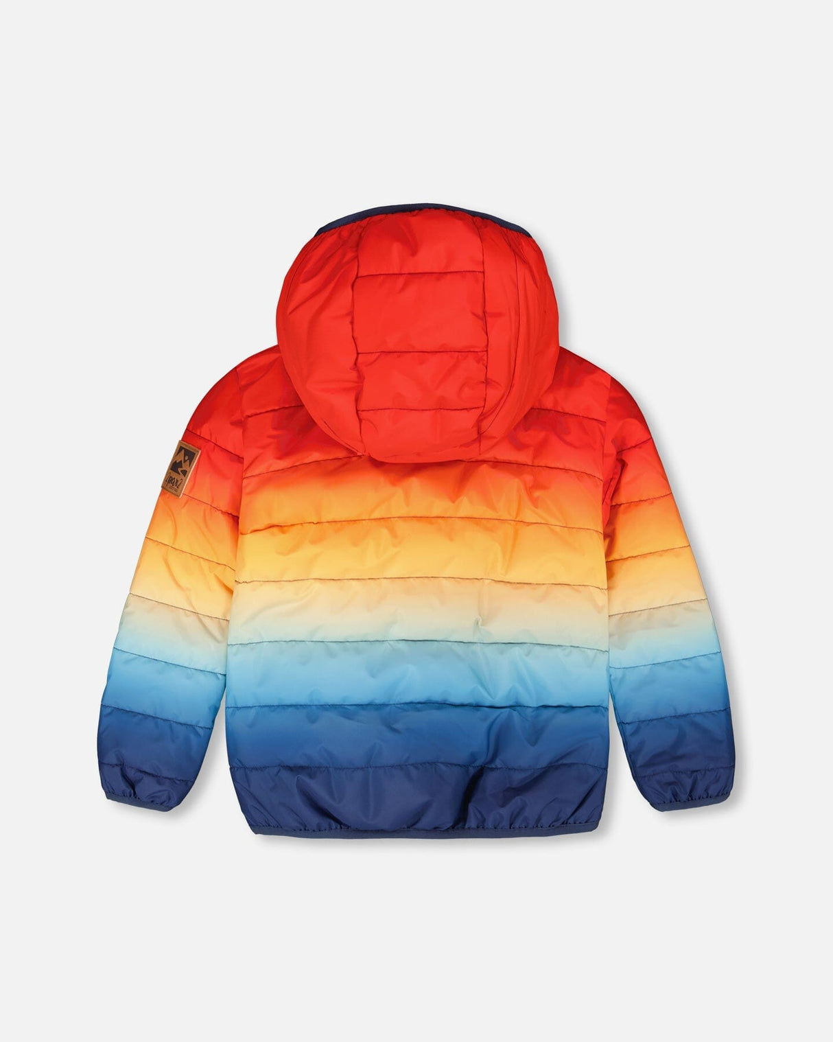 Quilted Mid-Season Jacket Orange And Blue Gradient-3