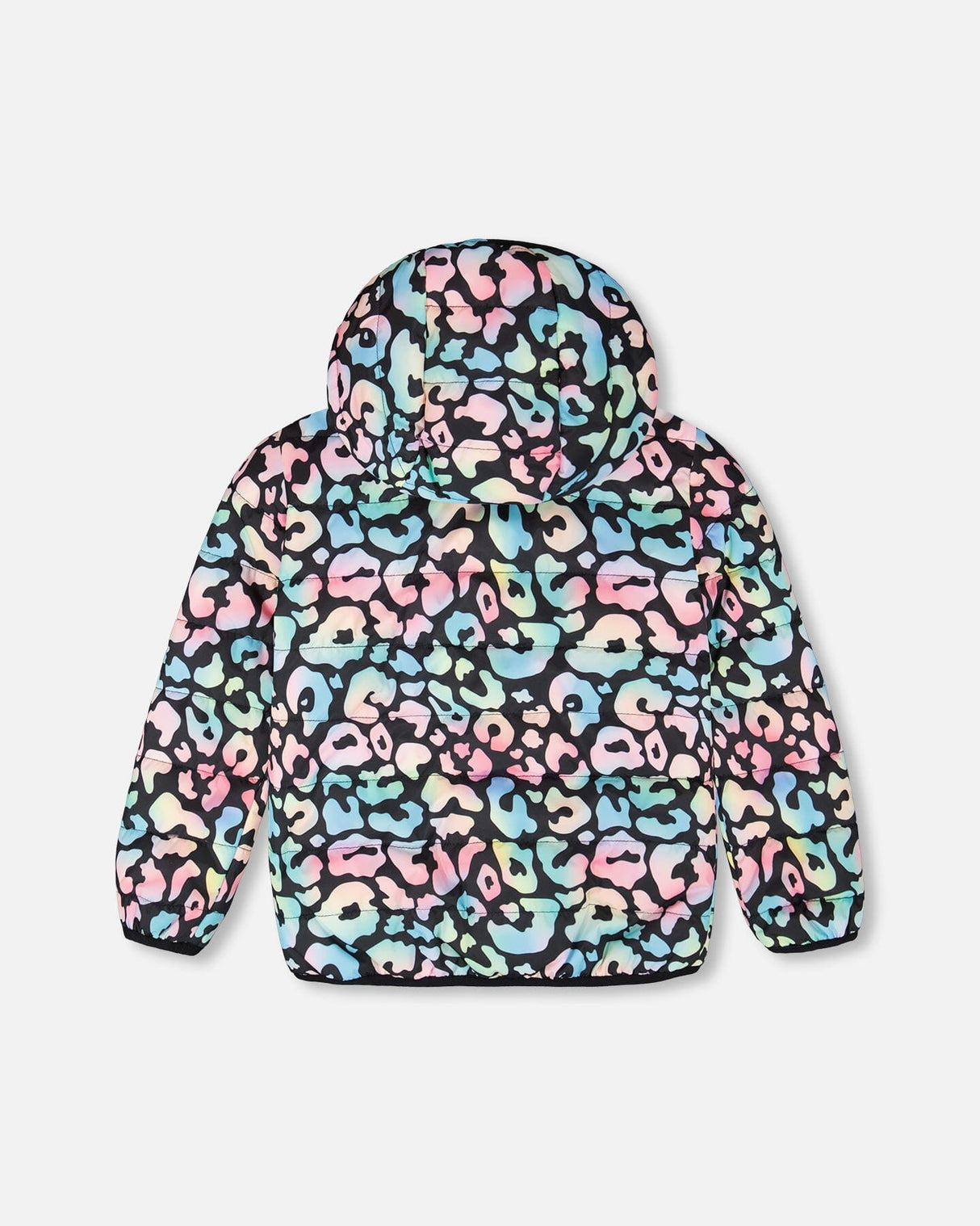 Quilted Mid-Season Jacket Black Animal Print-2