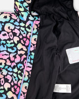 Quilted Mid-Season Jacket Black Animal Print-4