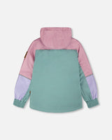Two-Piece Mid-Season Outerwear Set Mauve Colorblock-2