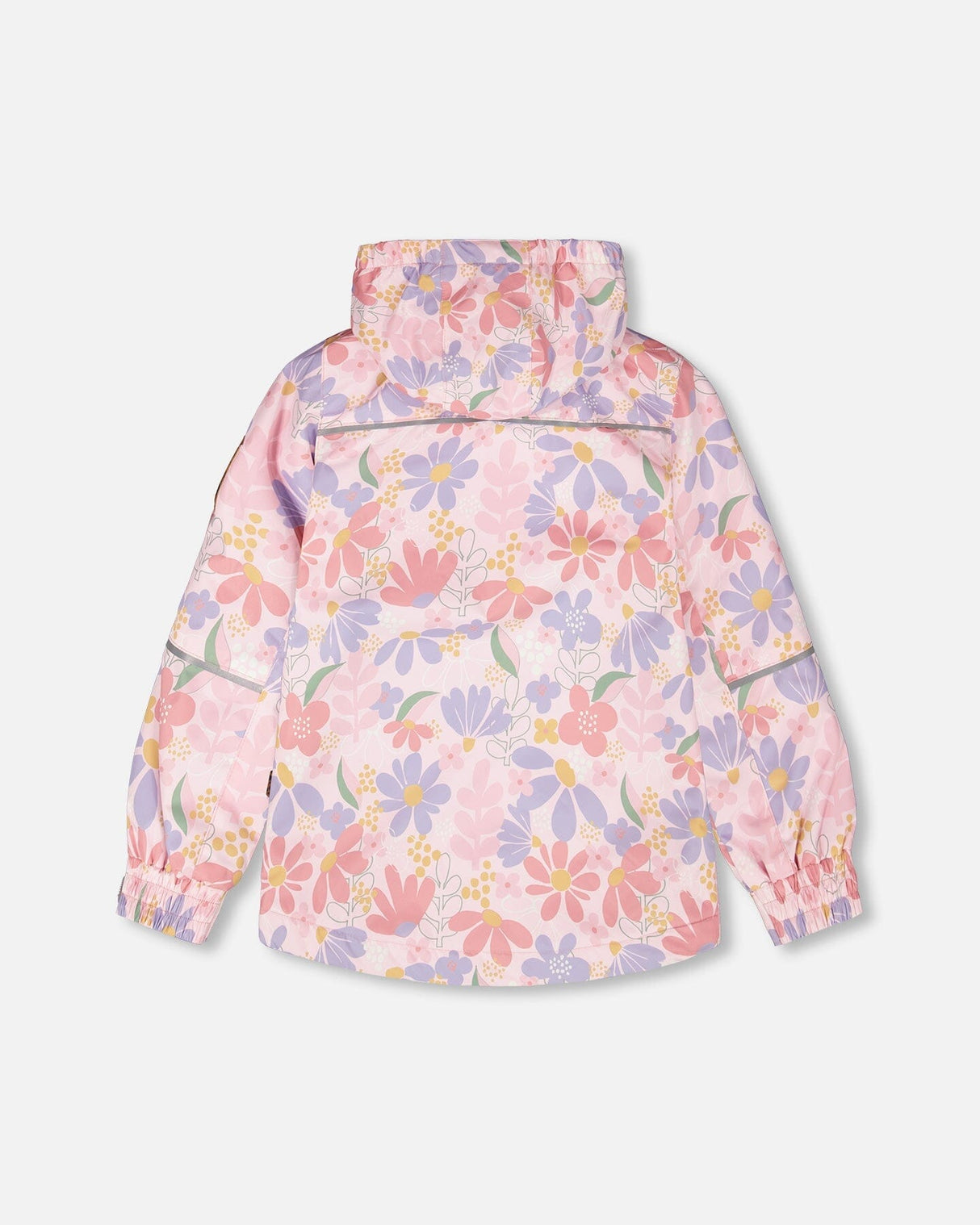 Two-Piece Mid-Season Outerwear Set Pink Flower Print-3