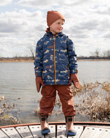 3-In-1 Two-Piece Mid-Season Outerwear Set Blue Dog Print-1