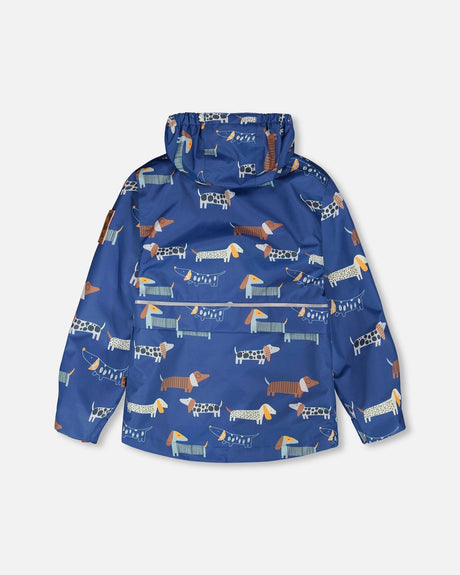 3-In-1 Two-Piece Mid-Season Outerwear Set Blue Dog Print-2