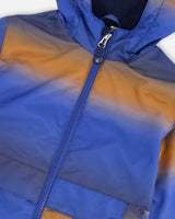 Two-Piece Mid-Season Outerwear Set Blue And Brown Gradient-4