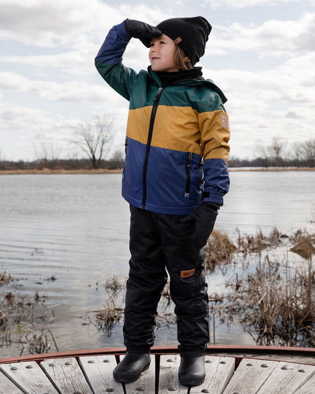 Two-Piece Mid-Season Outerwear Set Green, Yellow And Blue-1