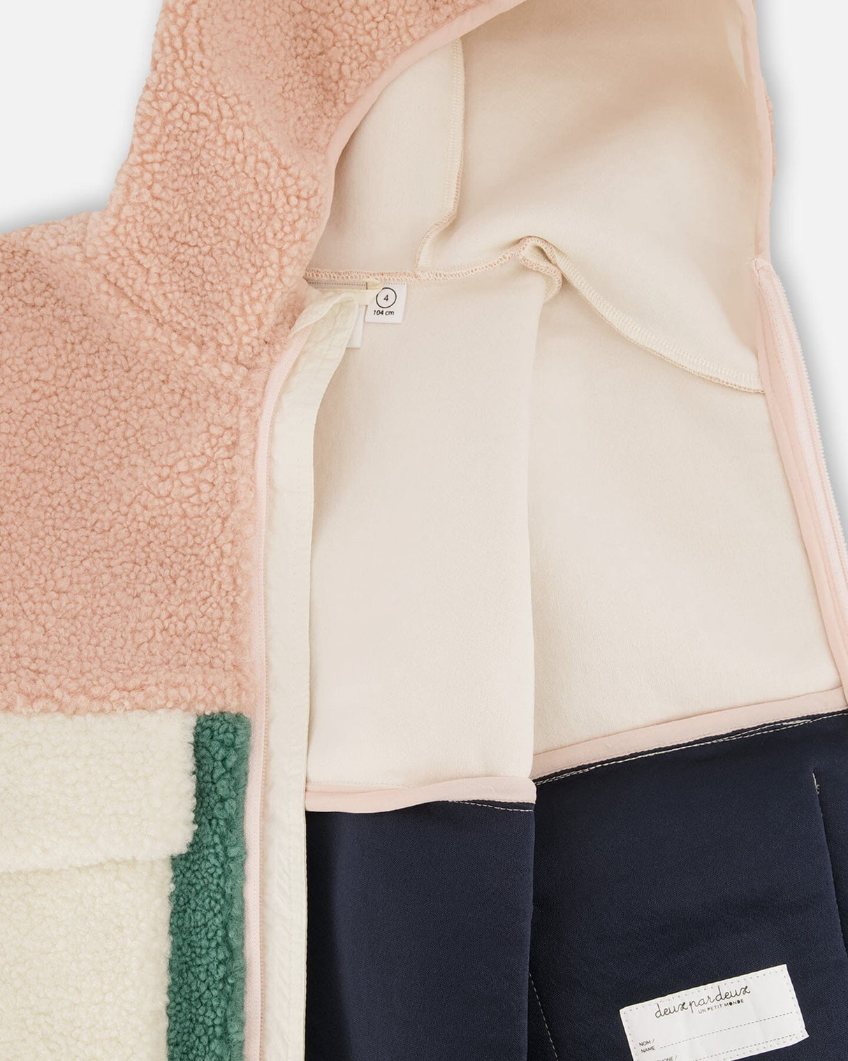 Sherpa Jacket Light Pink Colorblock-3