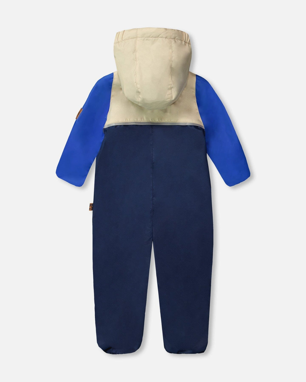 Baby Mid-Season One-Piece Outerwear With Hat Navy Blue-3