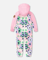 Kids Mid-Season One-Piece Outerwear Black Printed Flowers-3