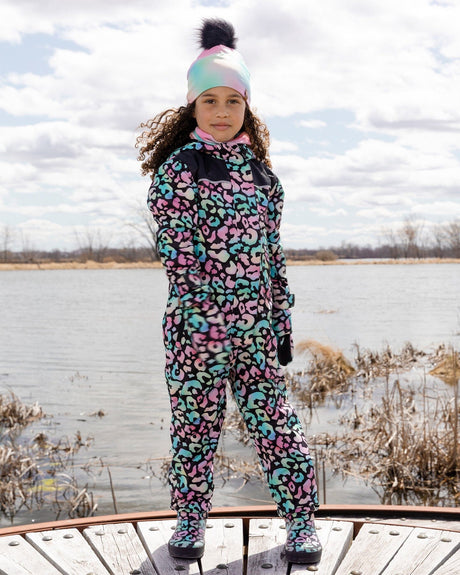 Kids Mid-Season One-Piece Outerwear Black Animal Print-2