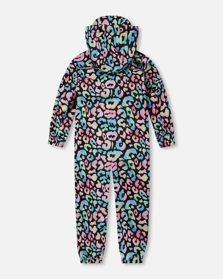 Kids Mid-Season One-Piece Outerwear Black Animal Print-4