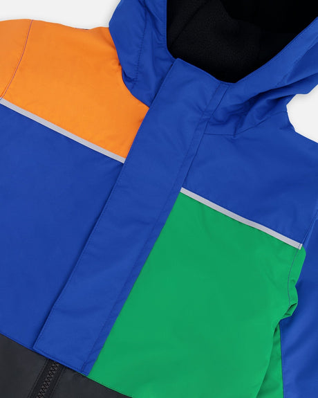 Kids Mid-Season One-Piece Outerwear Royal Blue Colorblock-4