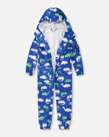 Rain One-Piece In Polyurethane Blue Chameleon Print-2