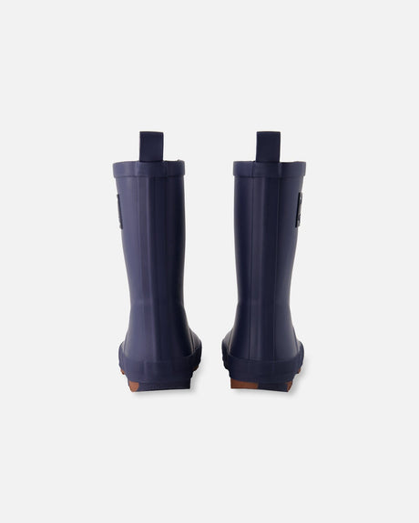 Rain Boots In Natural Rubber Navy Blue-3