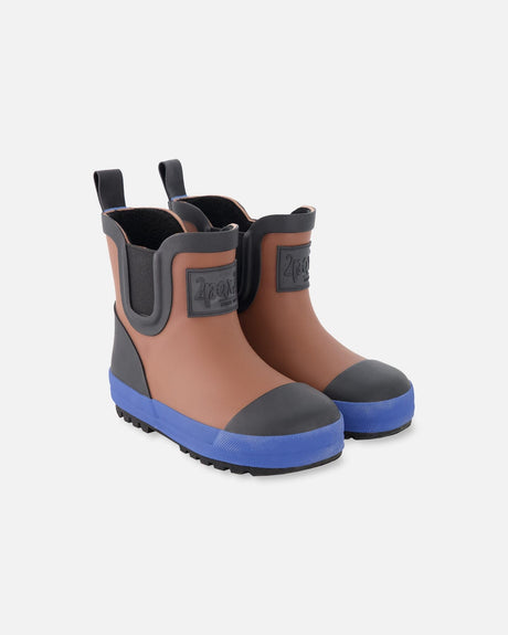 Short Rain Boots In Natural Rubber Brown-0