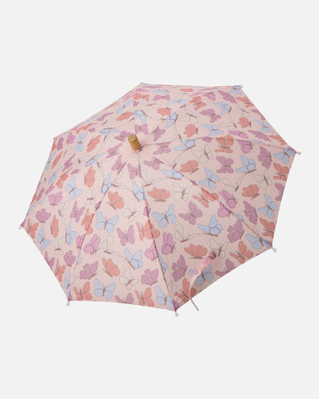 Umbrella Pink Butterfly Print-0