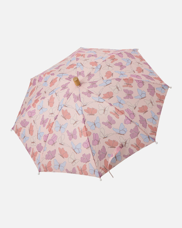 Umbrella Pink Butterfly Print-0
