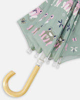 Color-Changing Umbrella Green Frog Print-3