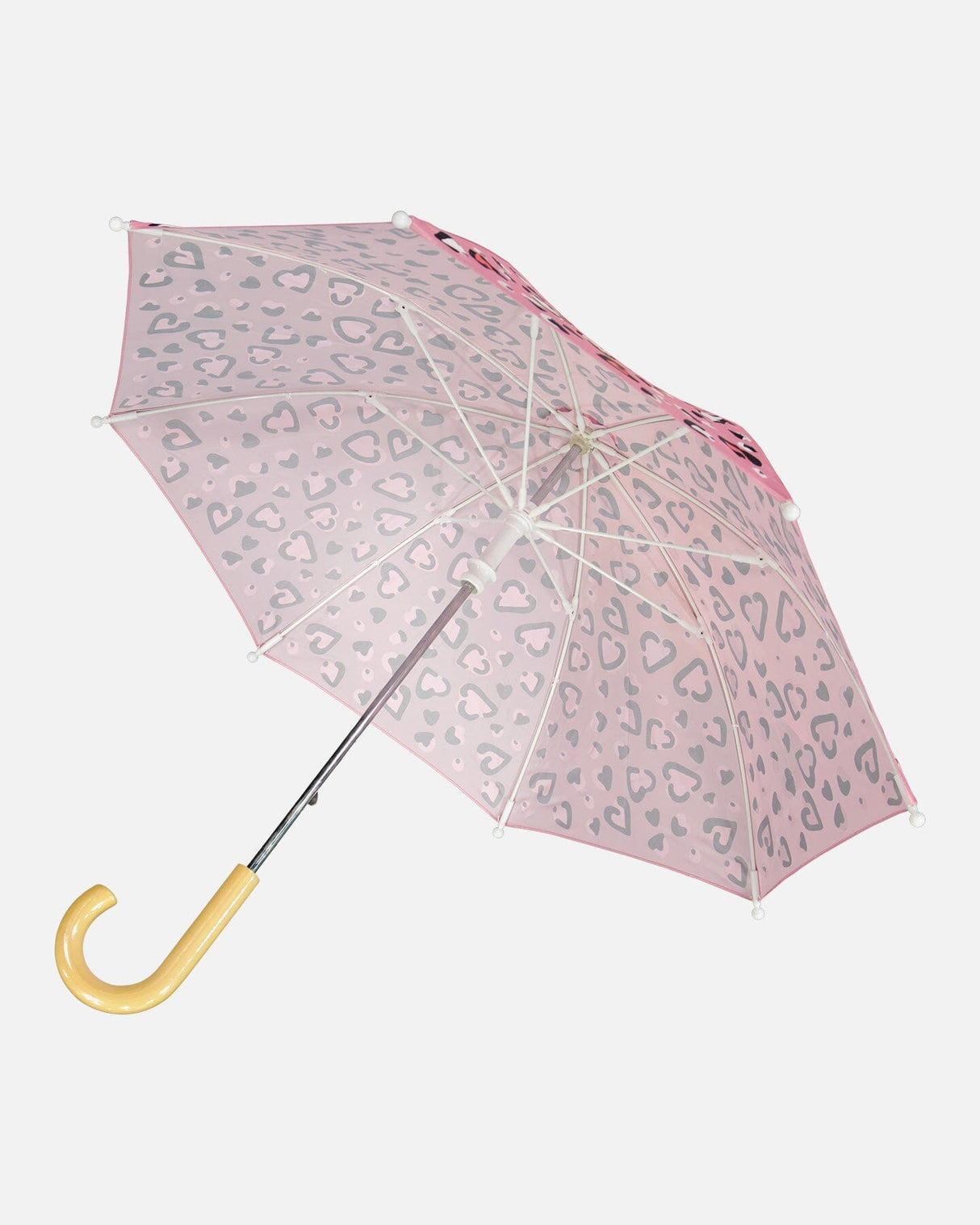 Color-Changing Umbrella Pink Hearts Print-3