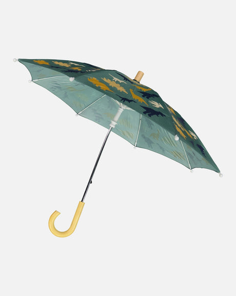 Umbrella Green Dinosaur Print-1