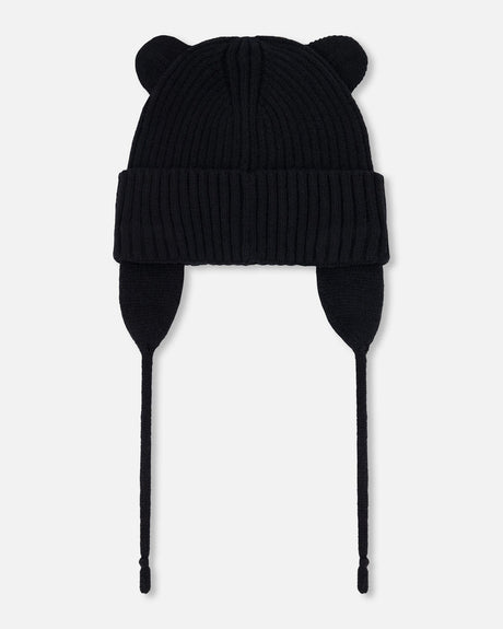 Baby Knit Hat Black-2