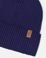 Knit Hat Navy Blue-4