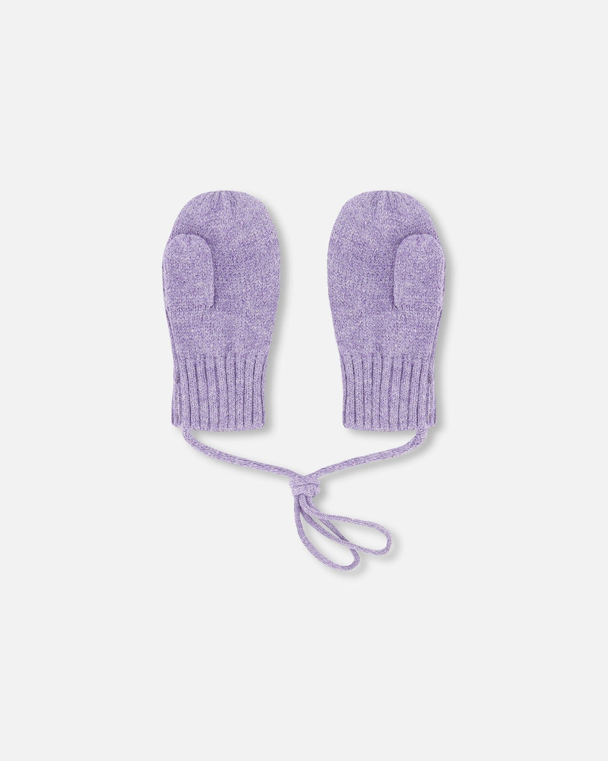 Baby Knit Mittens With Cord Lavender-1