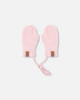 Baby Knit Mittens With Cord Pale Pink-0