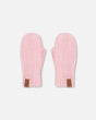 Ribbed Knit Mittens Pale Pink-0