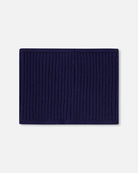 Knit Neckwarmer Navy Blue-3
