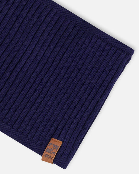 Knit Neckwarmer Navy Blue-4