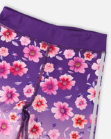 Athletic Leggings In Recycled Polyester Mauve Floral Gradient-2
