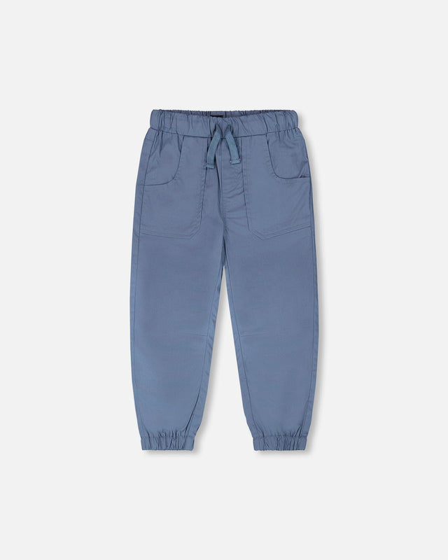 Parachute Jogger With Patch Pockets Blue Grey-0