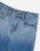 Stretch Jean Bermuda Grey To Blue Gradient-3