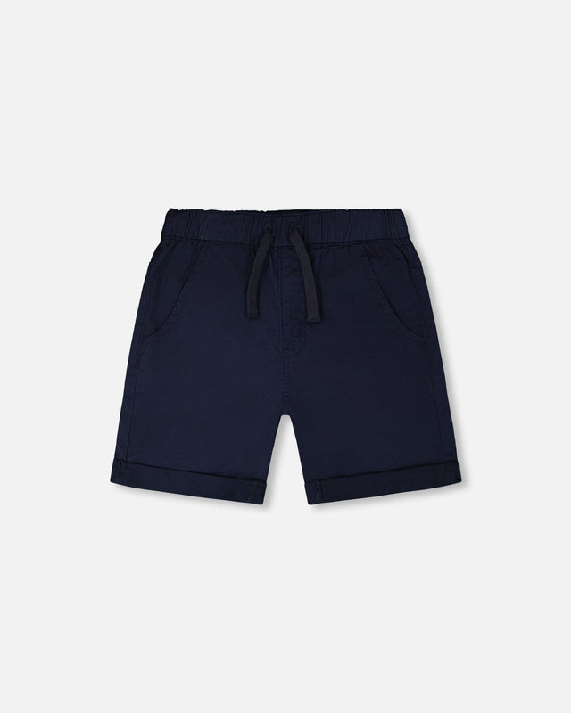 Stretch Twill Shorts Dark Blue-0