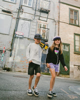 French Terry Grey Denim Shorts-1