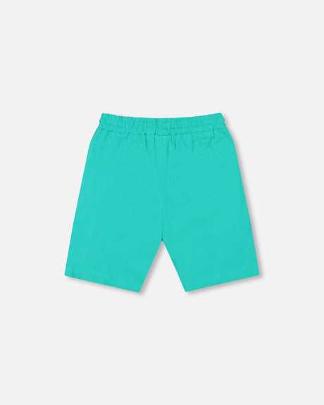 Organic Cotton Jersey Shorts Turquoise-1