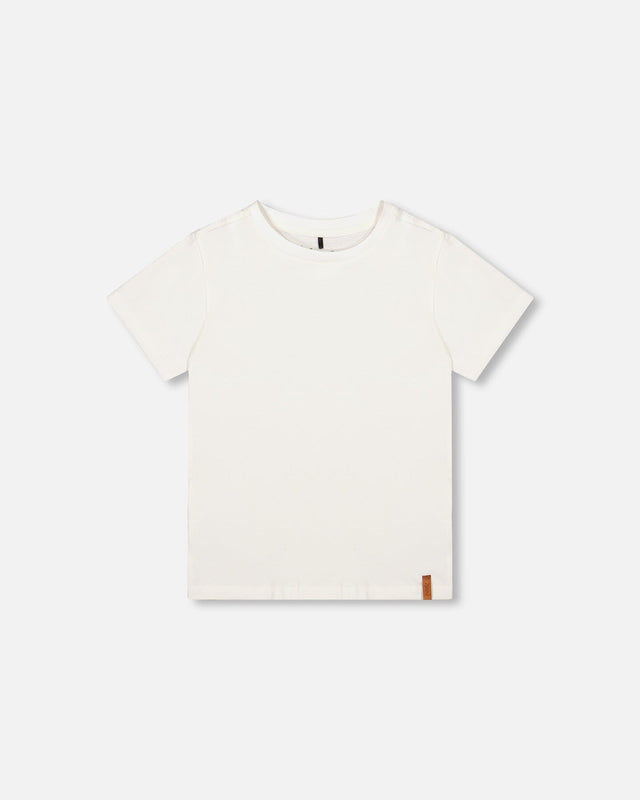 Organic Cotton Jersey T-Shirt Solid Off White-0