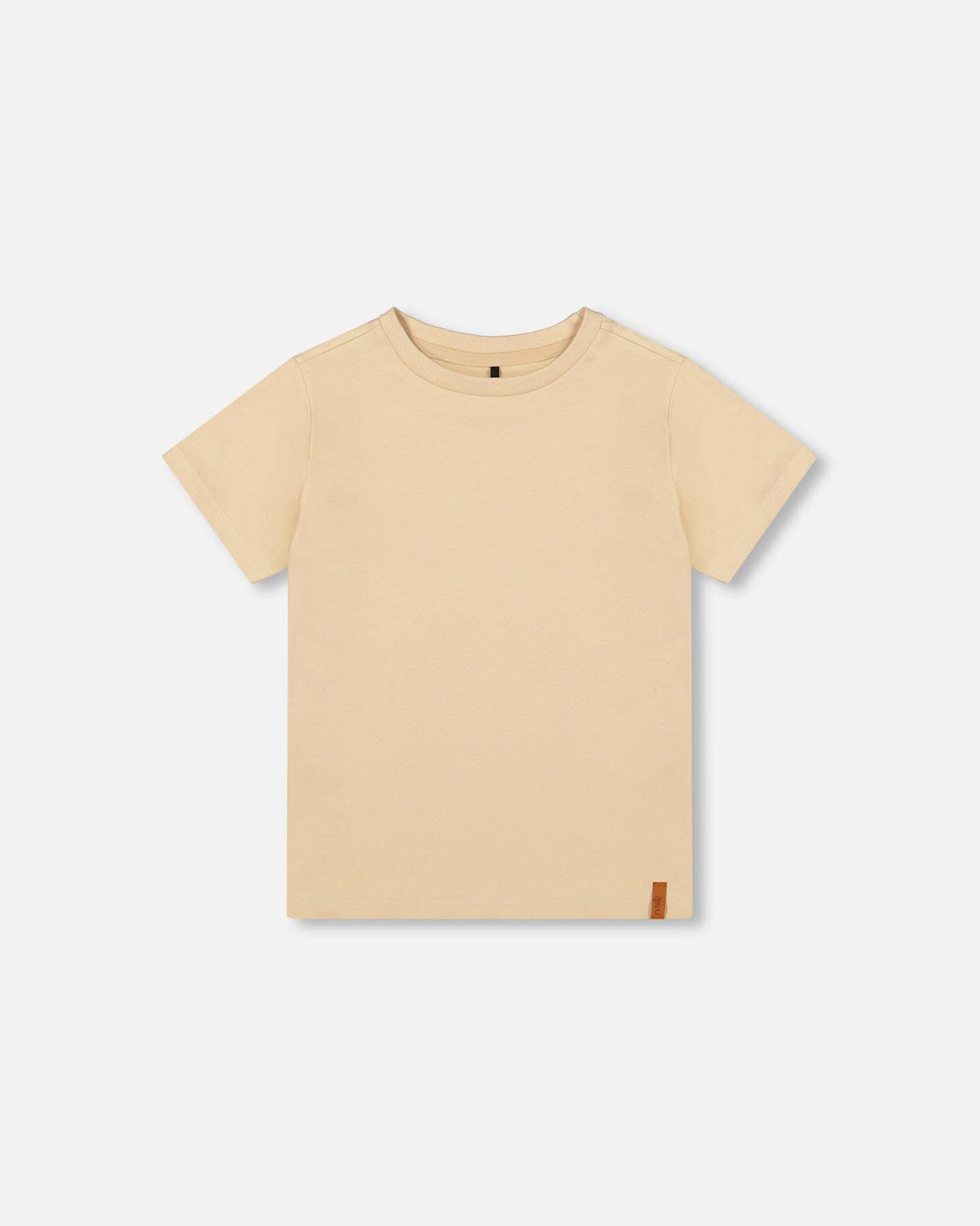 Organic Cotton Jersey T-Shirt Solid Beige-0