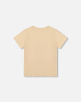 Organic Cotton Jersey T-Shirt Solid Beige-2
