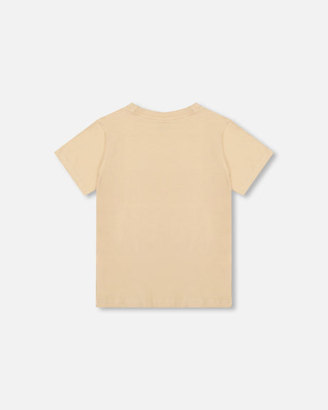 Organic Cotton Jersey T-Shirt Solid Beige-2