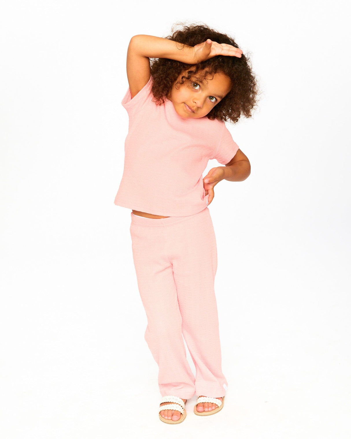 Crinkle Jersey Leggings Peach Pink-1