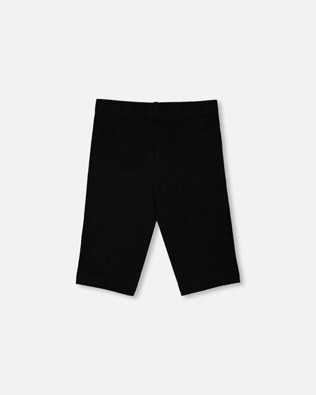Rib Biker Leggings Black-1