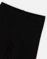 Rib Biker Leggings Black-2